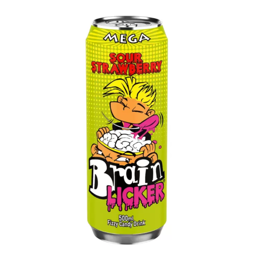 Mega Brain Licker Sour Fizzy Candy Drink (500ml) - Sour Strawberry