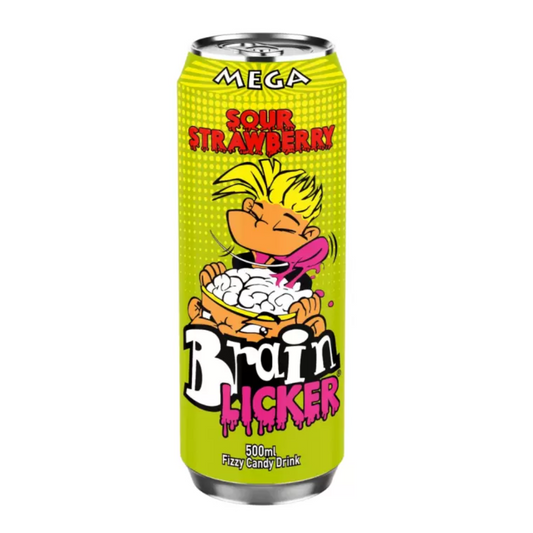 Mega Brain Licker Sour Fizzy Candy Drink (500ml) - Sour Strawberry