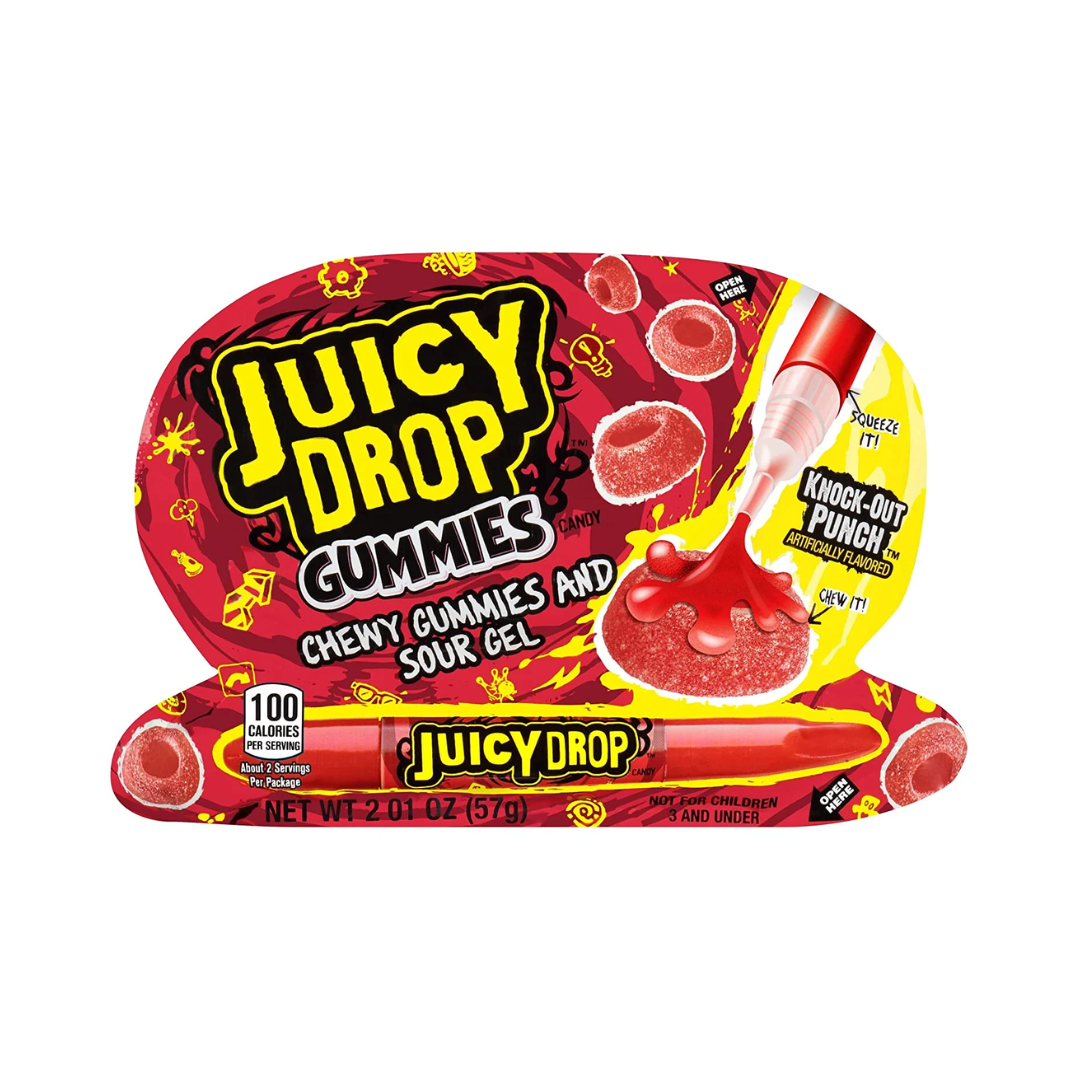 Juicy Drop Gummies and Sour Gel (57g) - Strawberry