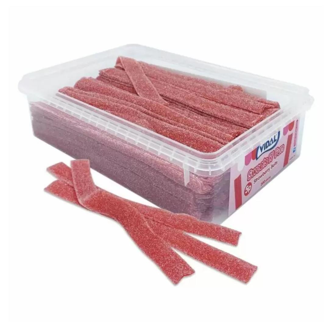 Vidal Fizzy Strawberry Belts Tub 1.3kg