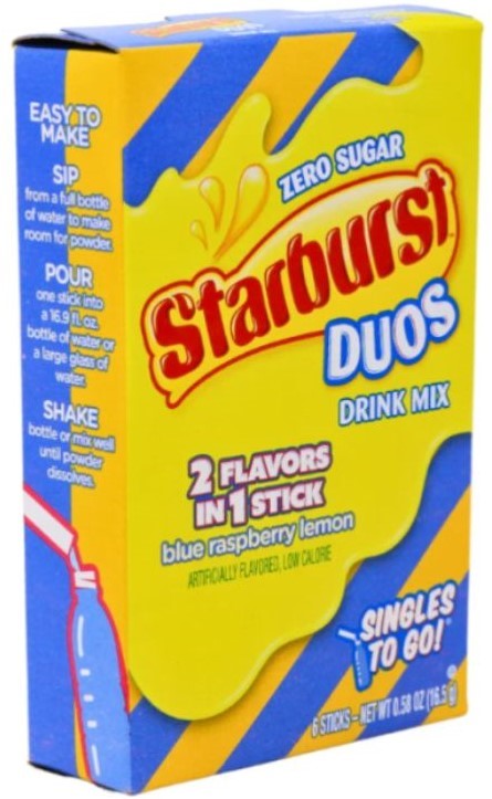 Starburst Duos Blue Raspberry Lemon 2 Flavours Singles To Go