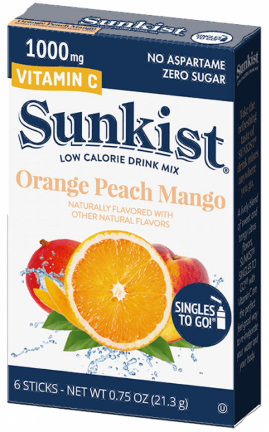 Sunkist Orange Peach Mango Singles To Go