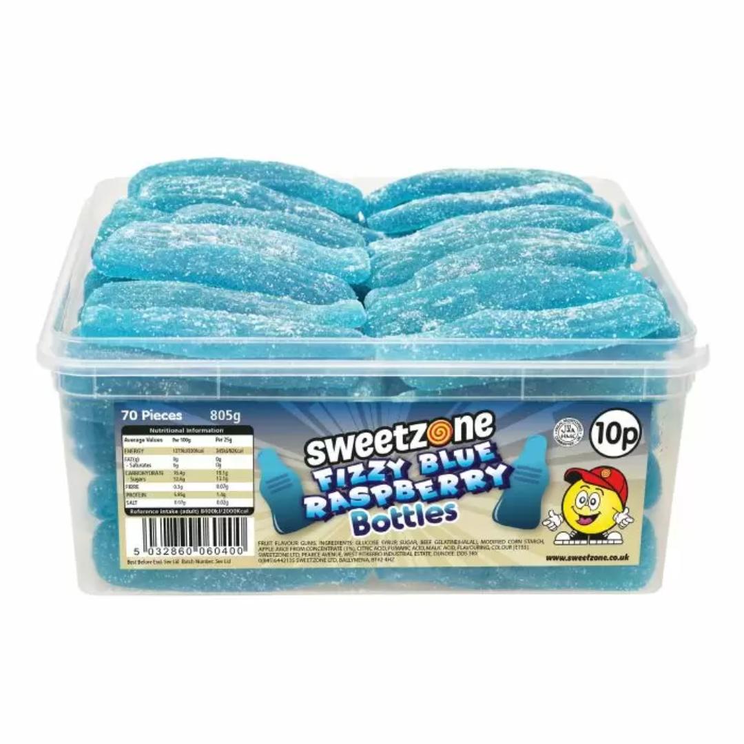 Sweetzone Giant Fizzy Blue Raspberry Bottles Tub