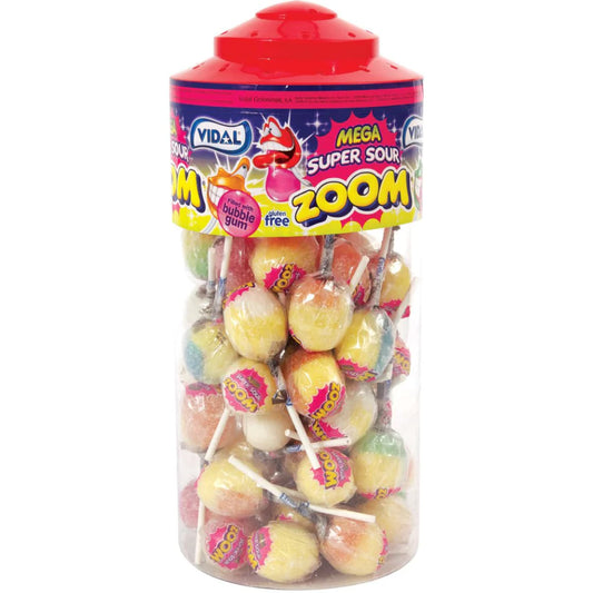 Vidal Mega Zoom Bubblegum Lollipops Tub (1.5kg)