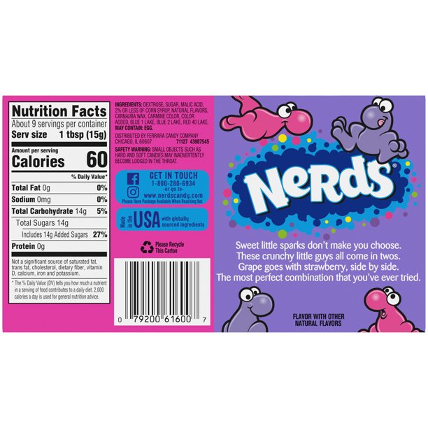 Nerds Strawberry and Grape Theatre Box (141g)