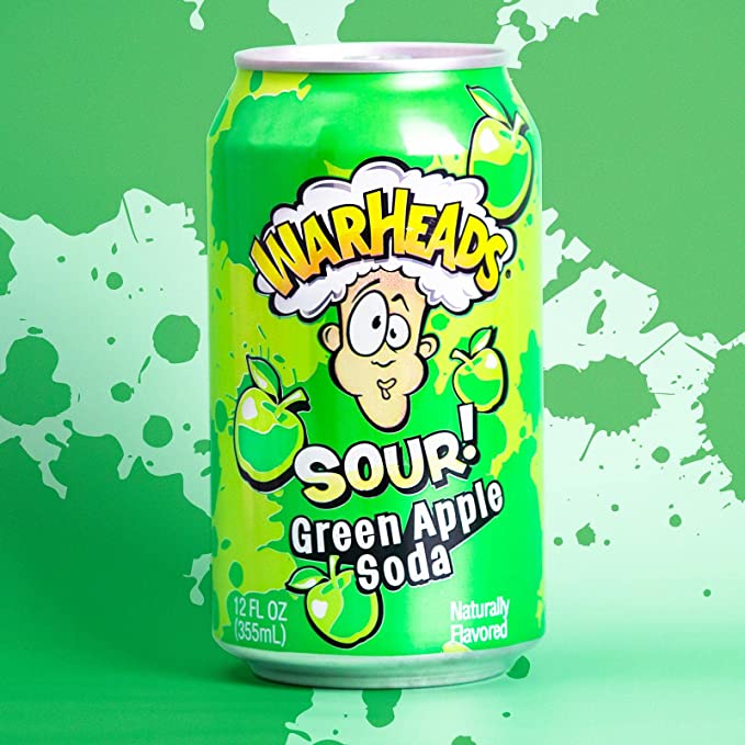 Warheads Sour Green Apple Soda (355ml)